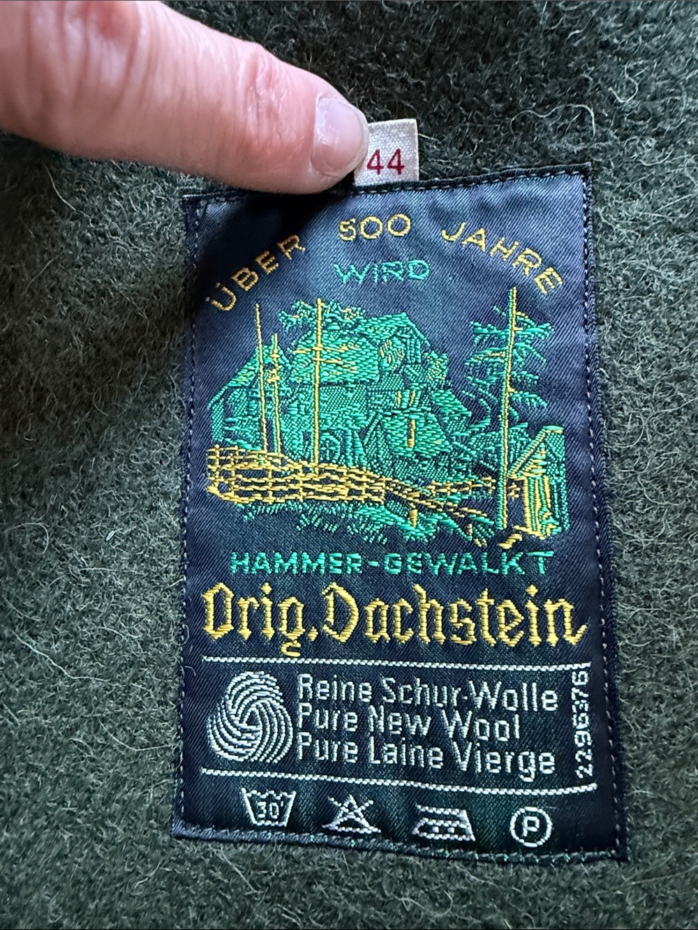 Vintage Dachstein Austrian Loden Wool Hooded Cape - Picture 7 of 13